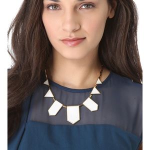 House of Harlow station leather necklace- white